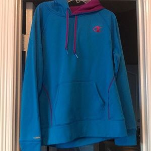champion hoodie purple and blue size medium
